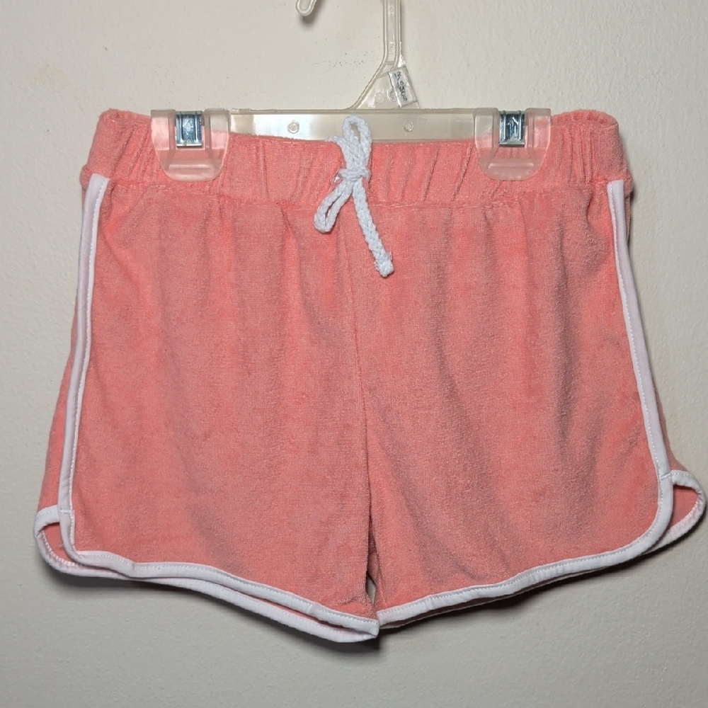 Velvet Fawn Pink Terry Cloth Shorts with White Trim Summer Sporty Girls Size 7